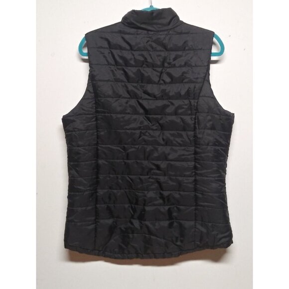 Bobbie Brooks Ladies Black Puffer Vest Quilted Womens 1X full zip high neck EUC - Picture 5 of 7